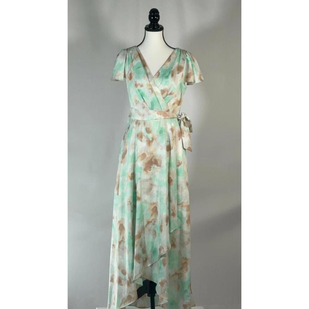 NWT DKNY Women's Mint and Tan Maxi Dress Size 6 - Picture 2 of 8